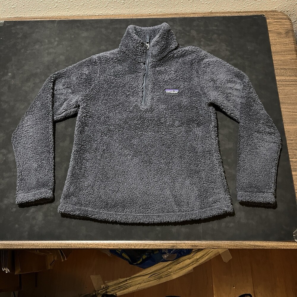 Patagonia Jacket Gray Deep Pile Fleece LOS GATOS Quarter Zip Jacket Jumper Y2K